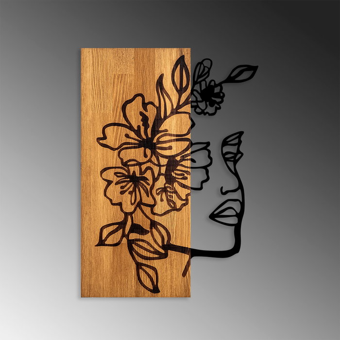 Wallity Woman Floral Face - 372 Escultura de pared de madera y metal Wallity Woman Floral Face - 372 Escultura de pared de madera y metal